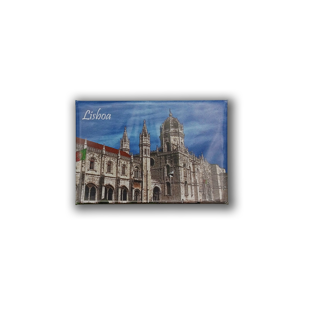 A New Jamp “Belém Monastery” postcard features Lisbon’s iconic monastery, displaying detailed stonework and tall towers set against a bright blue sky to celebrate Portuguese heritage.