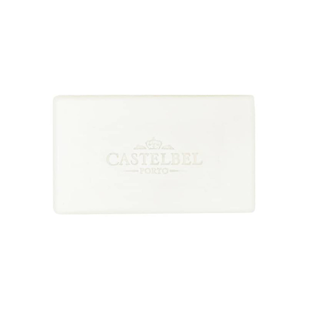 A plain white rectangular Donkey’s Milk Soap 200g bar with the embossed logo "Castelbel Porto" centered on it, set against a white background.