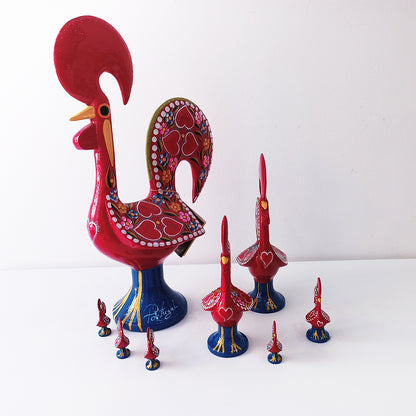 Hand-made and hand-painted Barcelos Roosters, with the Typical painting style of the reason of Barcelos, Portugal.