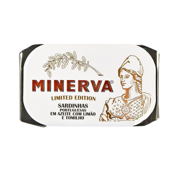 Portuguese sardines canned - Minerva Limited Edition, Canned sardines with olive oil and lemon