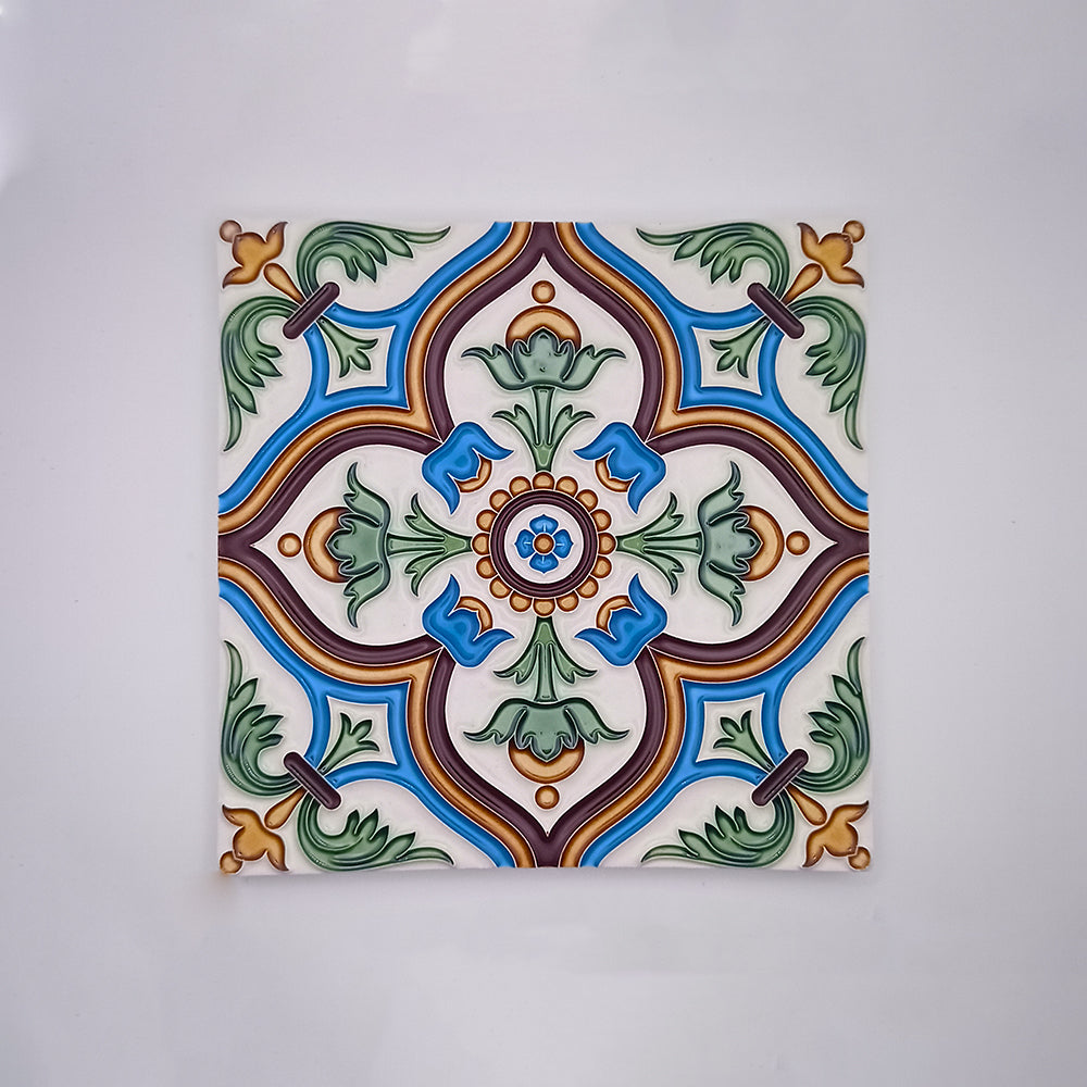 Illustration of Painted Ceramic Tiles For Added Pattern In Small Spaces